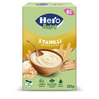 غذای کمکی هروبیبی 8 غله سیب جودوسر گندم و شیر 200 گرم Hero Baby