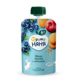 پوره ساندیسی سیب، بلوبری و بیسکوییت 90 گرمی نیان Nyanya