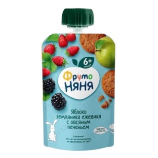 پوره ساندیسی سیب، توت فرنگی و شاه توت 90 گرمی نیان Nyanya